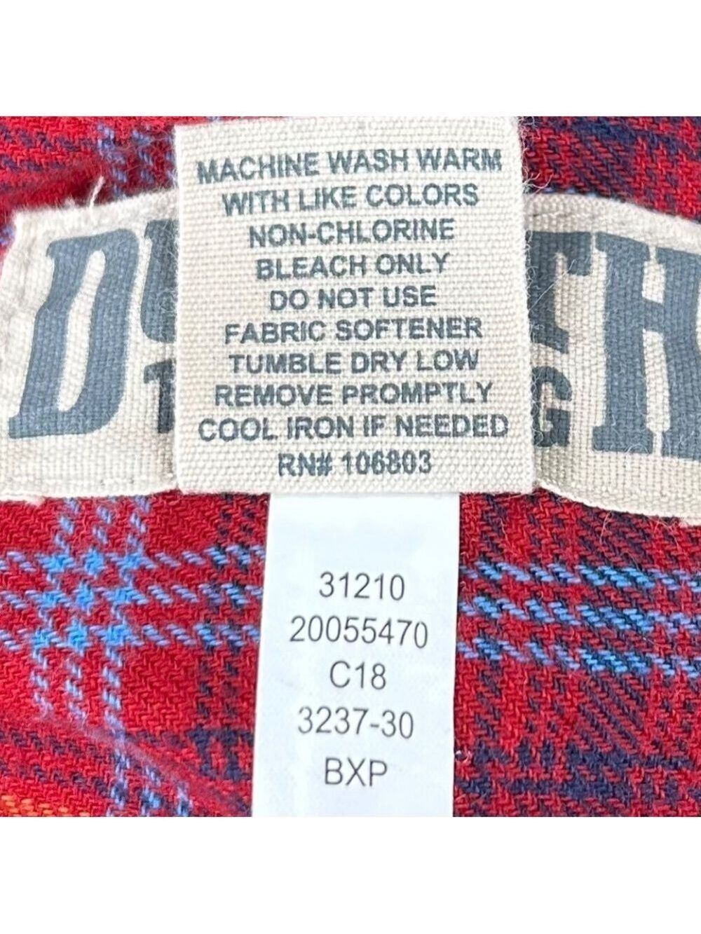 Duluth Trading Company Men's Red Plaid Flannel Cotton Blend Shirt Size M - Picture 4 of 8